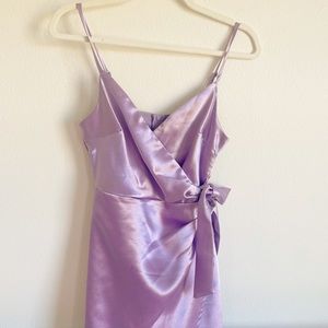 purple satin mini dress💜